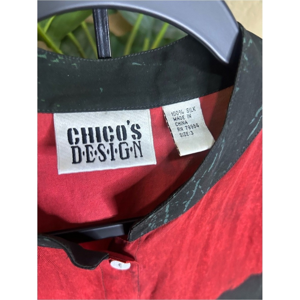 Chico's silk top size 3 colorful - Picture 4 of 6